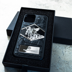 Эксклюзивный Премиум чехол для iPhone Георгий Победоносец - Euphoria HM Premium - натуральная кожа ювелирный сплав