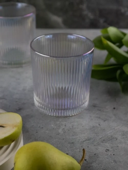 Набор ребристых бокалов для виски, 350 мл. 6 шт. перламутр