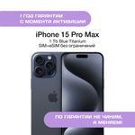 iPhone 15 Pro Max 1 ТБ Синий Титан