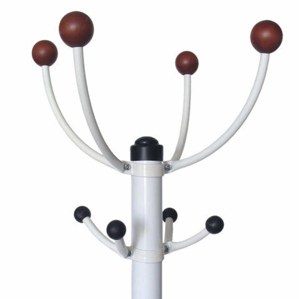 Вешалка-стойка "Квартет-З", 1,79 м, основание 40 см, 4 крючка + место для зонтов, металл, белая