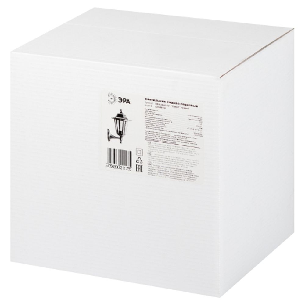 Садово-парковый светильник ЭРА НБУ 06-60-001 черный 6 гранный настенный IP44 Е27 max60Вт