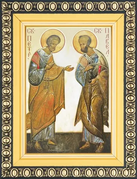 Икона "Апостолы Петр и Павел" 6х9 в раме 8х11