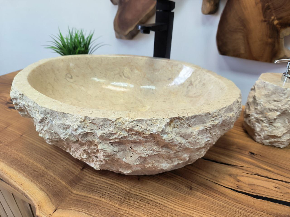 Раковина из мрамора Erozy Cream EM-65671 51х40х15 из натурального камня