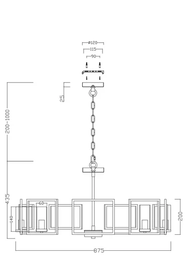 Подвесной светильник Боуи / Bowi E14х8 Maytoni h009pl-08g