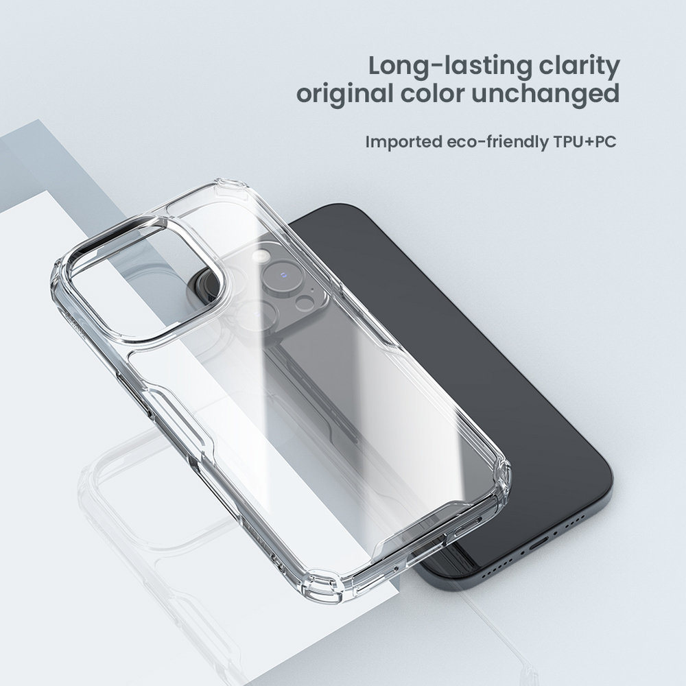 Усиленный прозрачный чехол от Nillkin для iPhone 16 Pro, серия Nature TPU Pro Case