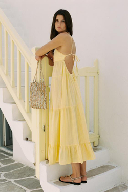 ZARA ПЛЕТЕНАЯ СУМКА, ЖЕЛТЫЙ