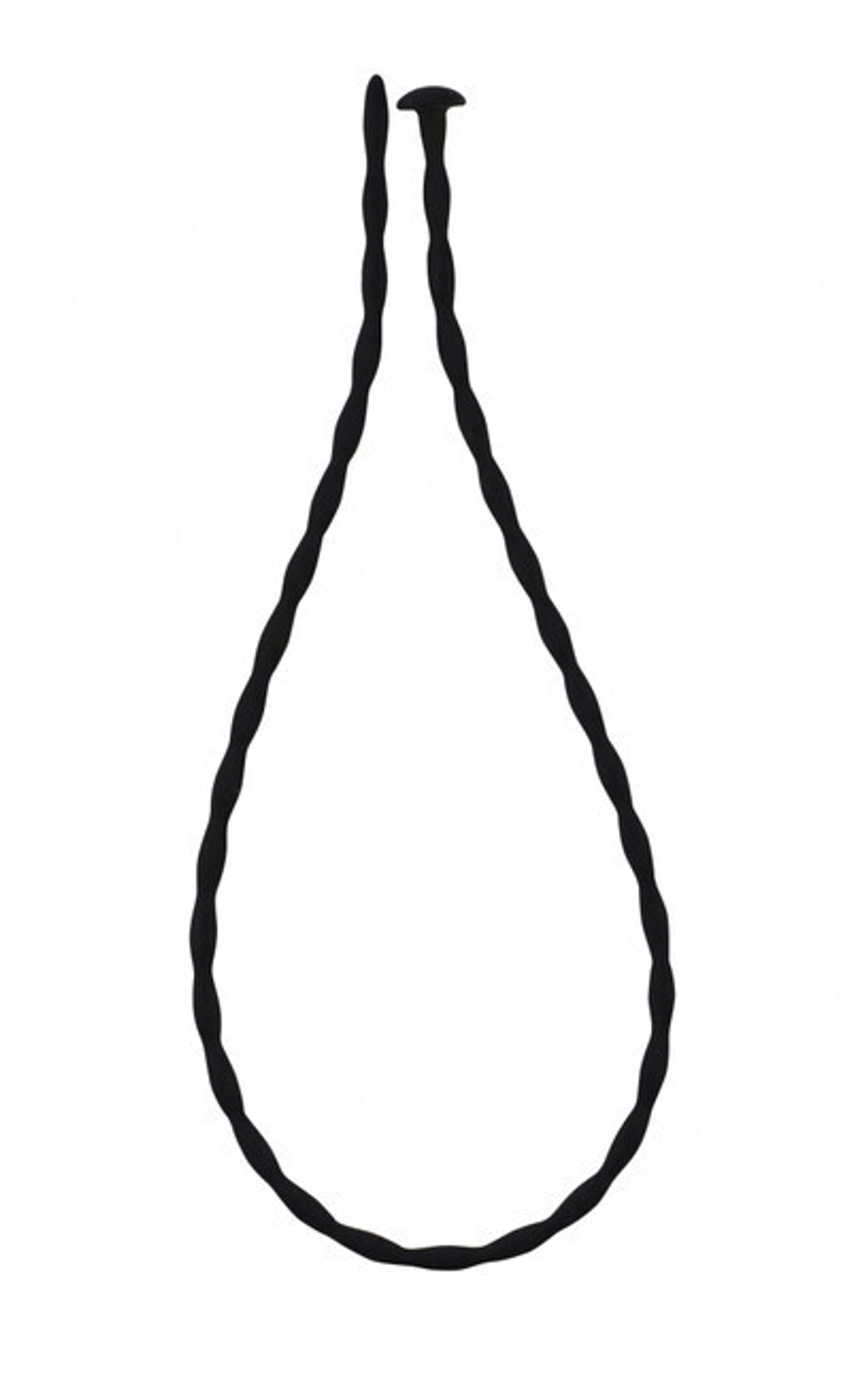 Силиконовый уретральный массажер Wavy Urethral Plug Extra Small (30 см , черный) (Цвет: черный)