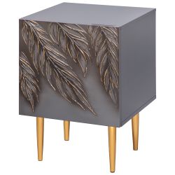 Тумба прикроватная Тропик Стайл Серый Голд левая
