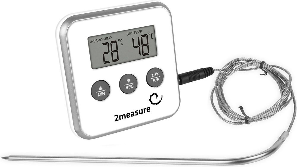 Термометр электронный со щупом, таймером и сигнализацией