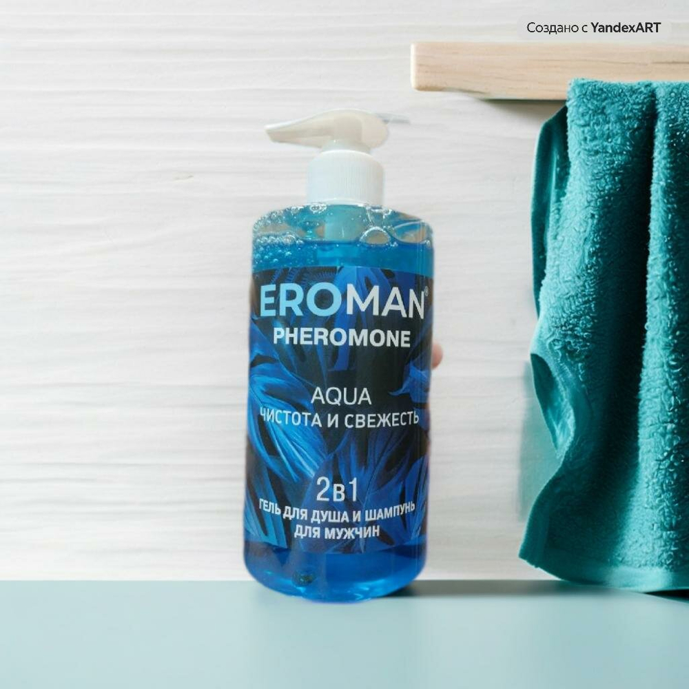 Мужской гель для душа Биоритм Aqua, шампунь, феромоны, 430мл