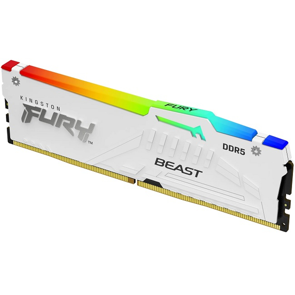 Модуль памяти DIMM DDR5 16Gb, 6400Mhz, Kingston FURY Beast RGB White (KF564C32BWEA-16)