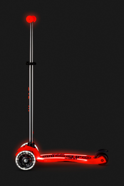 Самокат Maxi Micro Deluxe Glow Plus (светящийся) LED красное сияние