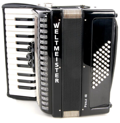 Perle-II-48/26-BK Perle Аккордеон 26/48/II/3, черный, с ремнями и чехлом, Weltmeister