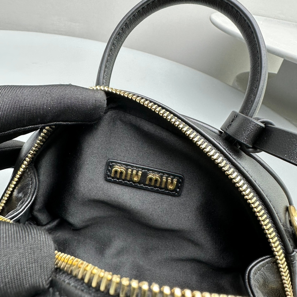 Miu Miu Leather Top Handle Bag 18 cm