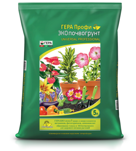 ЭКОпочвогрунт ГЕРА ПРОФИ Универсал профессионал, 5л, 10л, 20л, 40л, 60л.