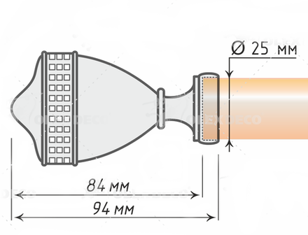 Карниз кованый для штор Виенна d25 однорядный, цвет антик