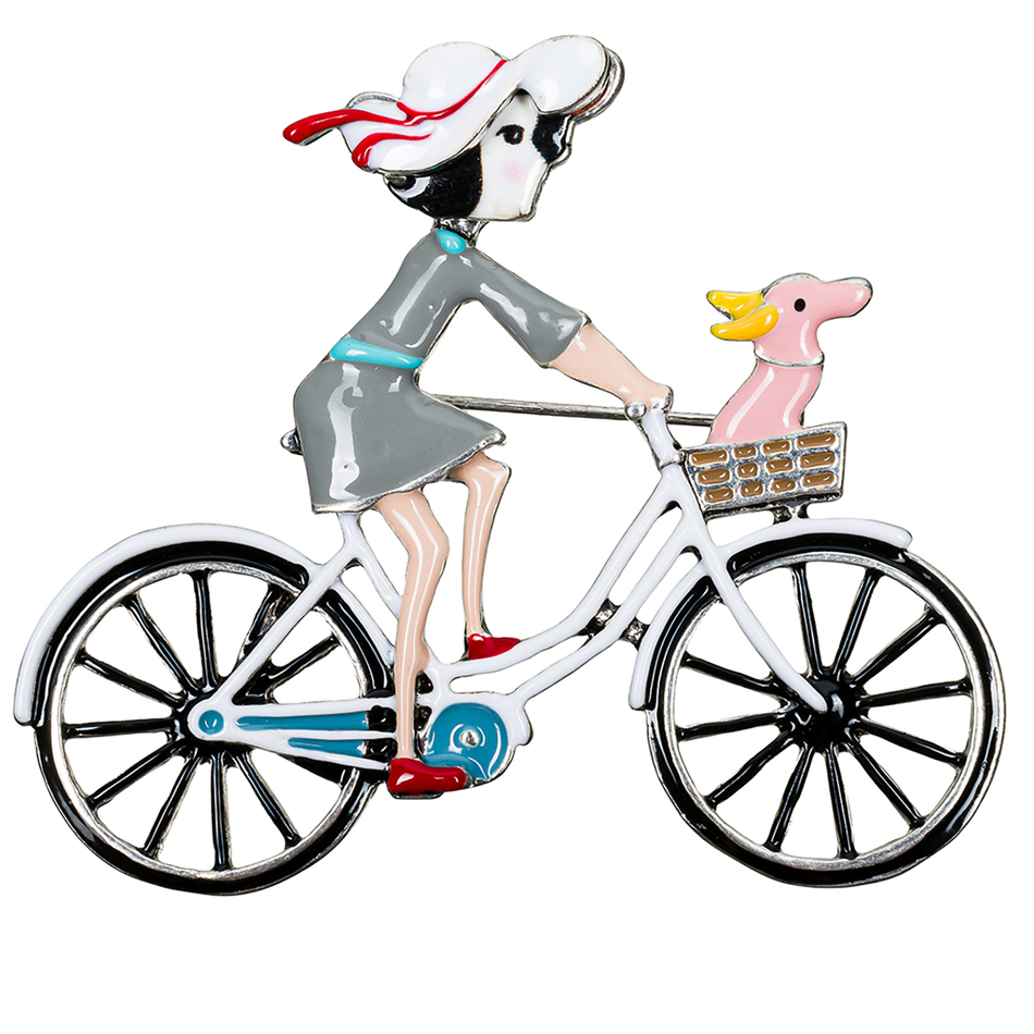 Брошь Shadore Велосипед XZ2294.2 BW/S