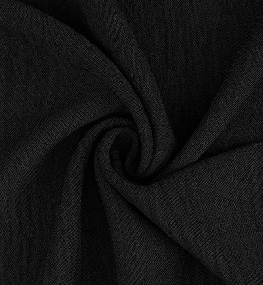 Креп креш, 260 гр/м.п, ш. 150 см, чёрный