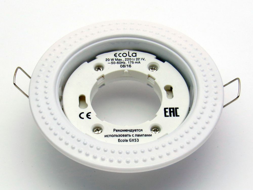 Спот Ecola GX53 220V 38*106 белый FW53H4ECB