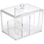 Диспенсер для ватных дисков и палочек»ФАНТЭНЕГРО», прозрачный, 15*11*12,7см