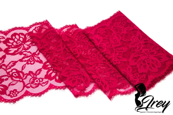 03-203 Кружево эластичные реснички 22 см, красный (ягодный)