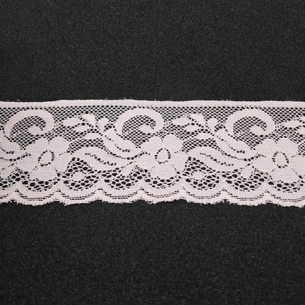 Кружево 50 мм, цвет белый с серебристым люрексом, намотка 25 м (10206100/121114/009893/01_Испания)