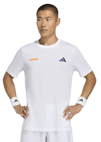 Мужская теннисная футболка Adidas Hot Egg Graphic - white