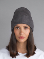 Шапка вязаная весенняя/осенняя МУЛА (Графит)