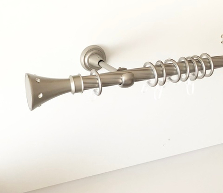 Карниз кованый витой "Картер" d19 мм однорядный, цвет хром матовый