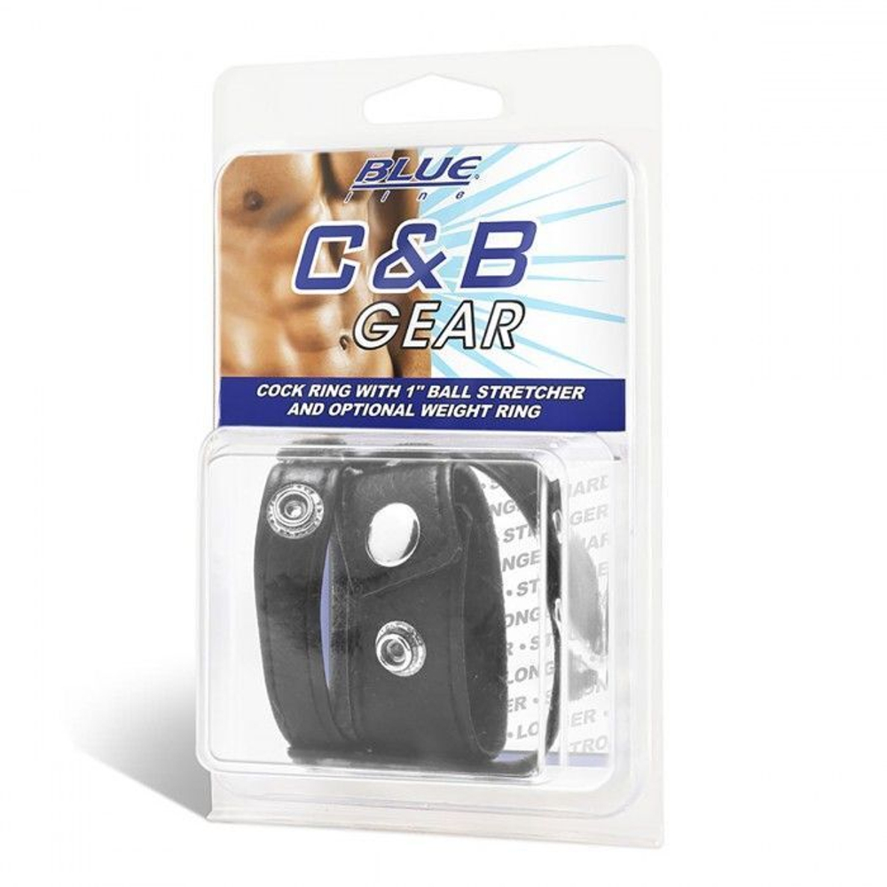 Утяжка для мошонки и пениса Cock Ring With 1 Ball Stretcher And Optional Weight Ring (Цвет: черный)