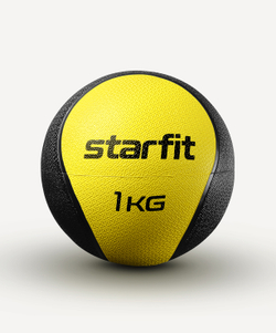Медбол высокой плотности STARFIT GB-702, 1 кг, желтый