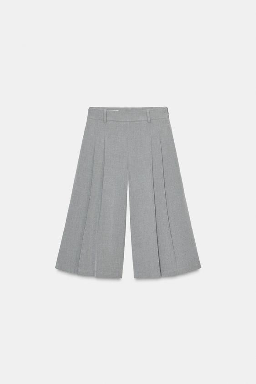 ZARA ДЛИННЫЕ БЕРМУДЫ С ЗАЩИПАМИ, ЖЕМЧУЖНО-СЕРЫЙ