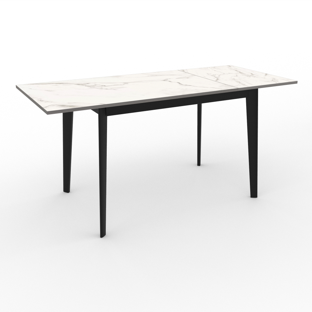 Стол "Нельсон 1100" арт. LND1100, ЛДСП Egger Premium Мрамор Кристалл, ножки черные.