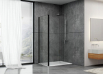 Душевая перегородка Abber S80B 80x190 профиль Черный стекло прозрачное