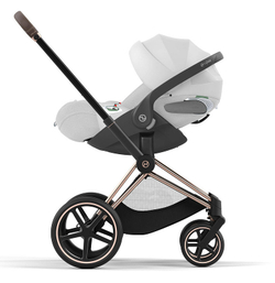Коляска 3 в 1 Cybex Priam IV Rosegold complete и автокресло Cloud T i-Size Platinum White Plus Off White