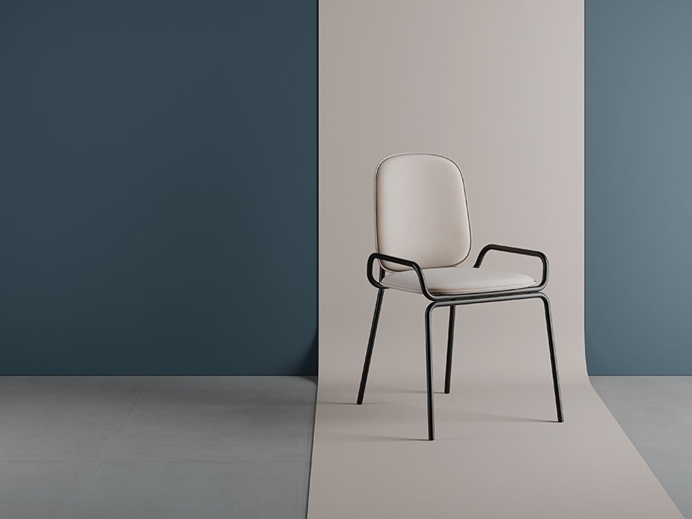 Стул Ror, 2 Frame, велюр, черный/бежевый