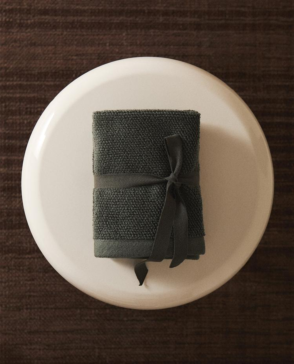 ZARA HOME НАБОР ХЛОПКОВЫХ ПОЛОТЕНЕЦ ДЛЯ РУК (3 ШТ.), ЗЕЛЕНЫЙ