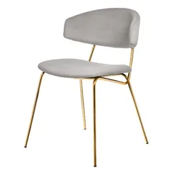 Стул Elle мокко с золотыми ножками