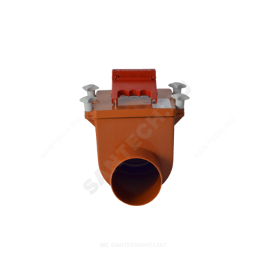 Клапан обратный канализационный коричневый Дн 110 б/нап с заслонкой из нерж стали, монтажным лючком HL 710.1