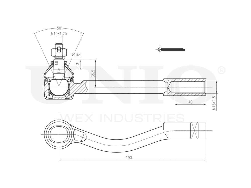 Наконечник рулевой правый UNIO SSP-10149