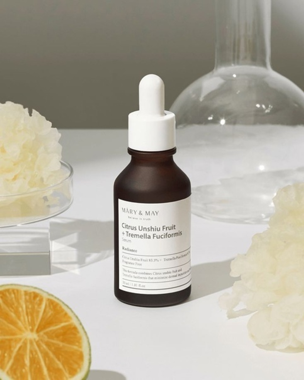 MARY&MAY Сыворотка для лица осветляющая CITRUS UNSHIU FRUIT + TREMELLA FUCIFORMIS SERUM 30ML
