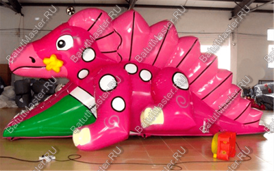 Надувная горка "Розовый динозаврик" 6.5*4*3 м