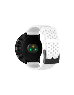 Силиконовый дышащий ремешок Suunto 24 mm для 9 / 9 Baro / 7 / D5 / Spartan Sport быстросъемный (Athletic 1) короткий (Белый)