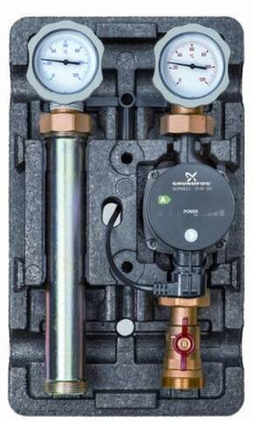 Насосная группа без смесителя Meibes UK - Ду25 (с насосом Grundfos UPM3 Hybrid 25-70)