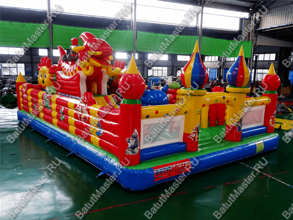 Недорогой батут "Красный дракон" 10*7*3.5 м