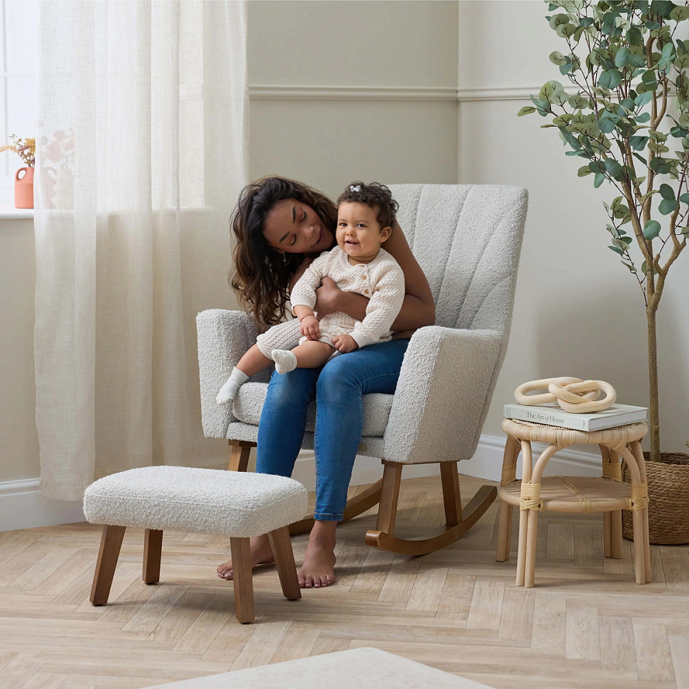 Кресло-качалка Tutti Bambini Jonah Luxe с пуфом для ног Mushroom