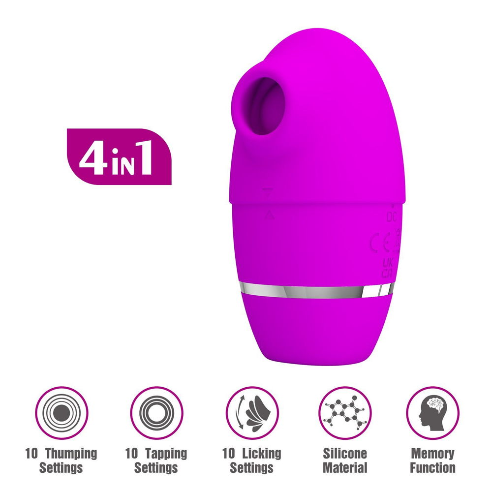 Лиловый стимулятор клитора 4-в-1 Shakira (Цвет: лиловый)