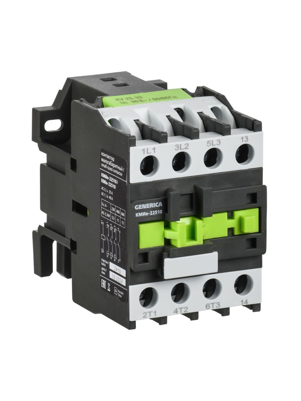 Контактор КМИе-22510 25А 230В/АС3 1НО GENERICA KKME21-025-230-10