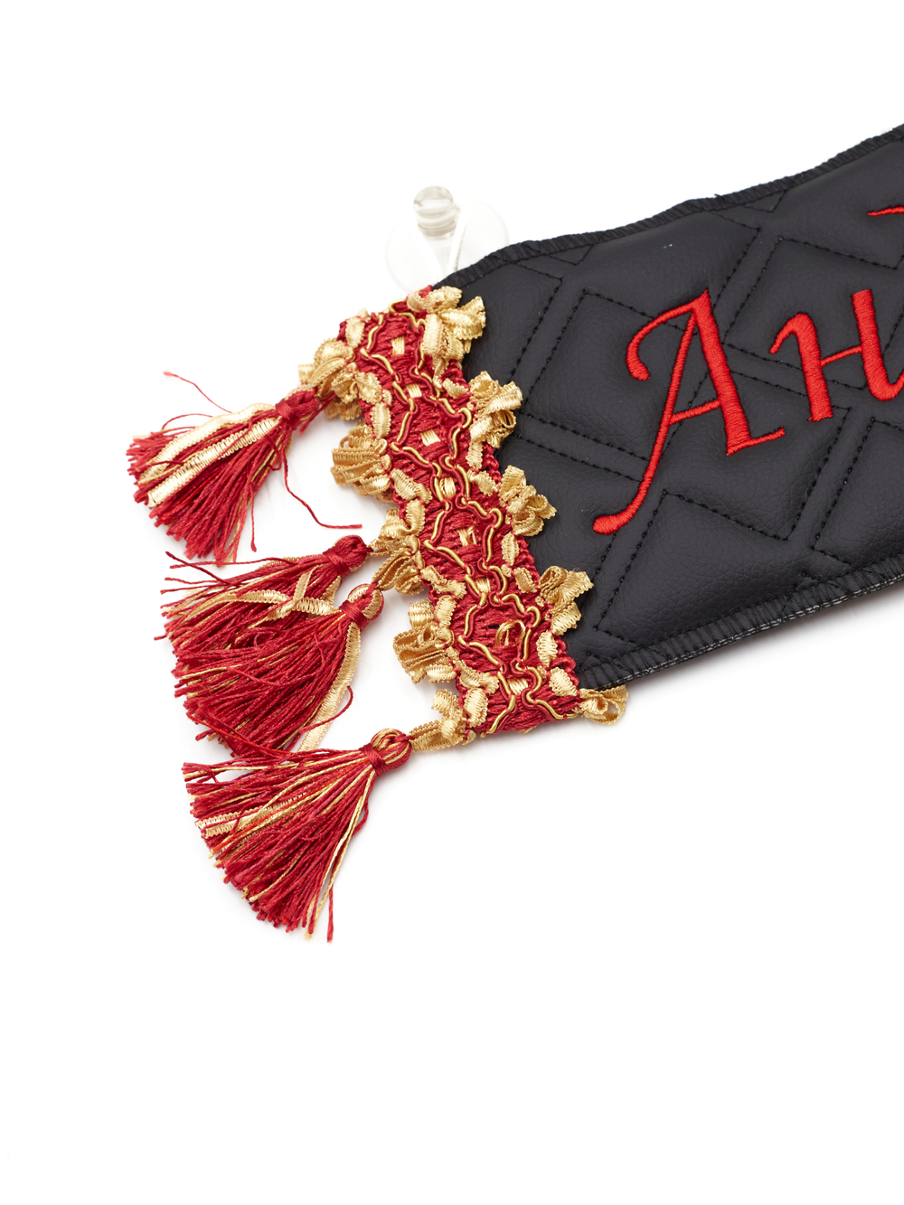 Карман Андрей (черный с красной вышивкой, экокожа)