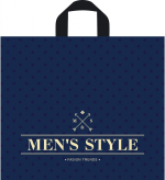 Пакет ПЭ с петлевой ручкой 34х40+6см (70) (Менс стиль синий) Тико (х50/300)